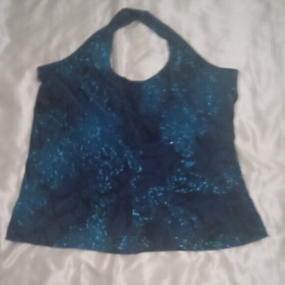 Alex Evenings women's formal tank top sizeM blue sequence sexy prom wear boho - Picture 4 of 7